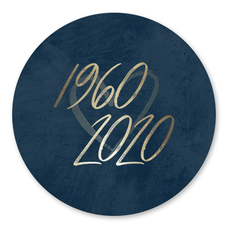 Goudlook 1960/2020 met donkerblauwe achtergrond